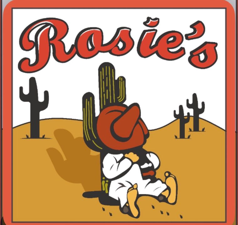 Rosie's Mexican Food — desert logo with sombrero and cactus